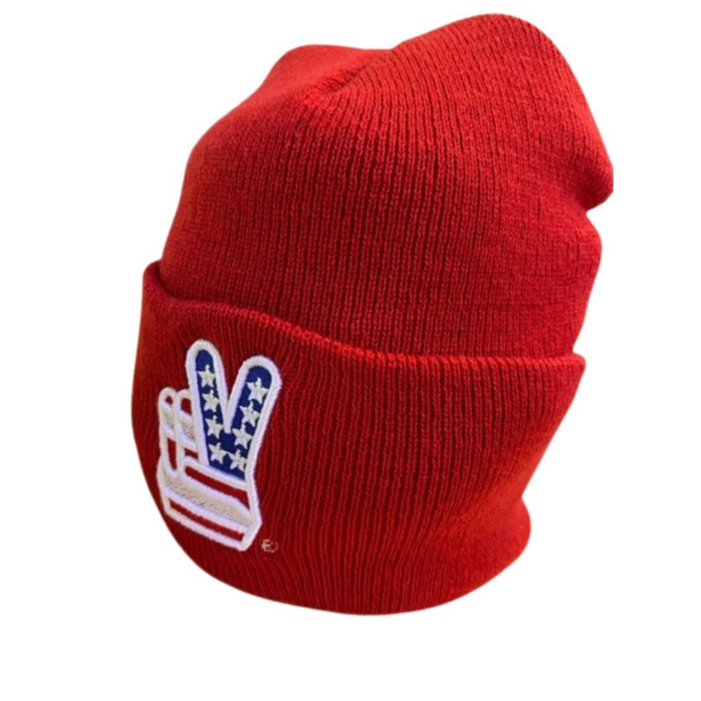 Vincistar American Flag Victory Beanie - Red